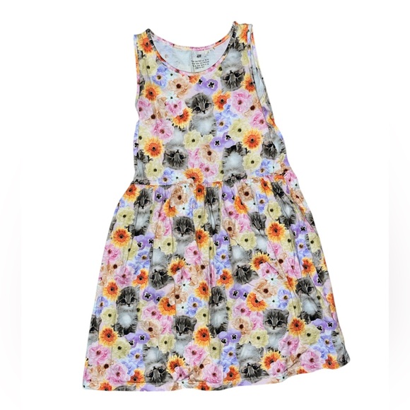 H&M Other - H&M Colorful Floral & cat Sleeveless Dress girls